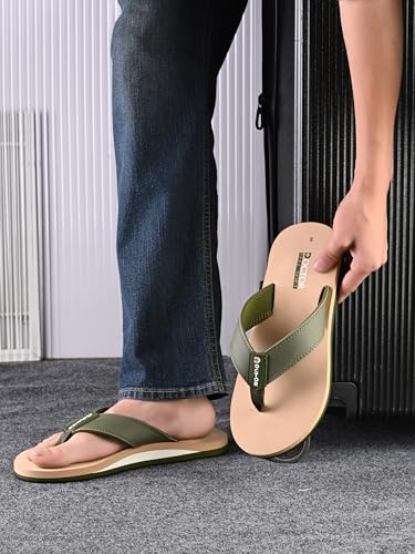 Image of Men's Comfortable Thong Slippers with Cushioned Sole | Lightweight Everyday Wear Slippers with Soft Footbed and Anti Slip Outsole for Indoor & Outdoor Use