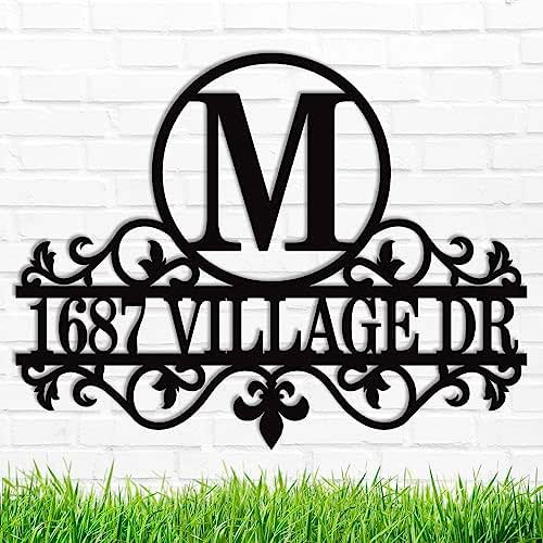 Personalized Address Sign Custom Metal Wall Art House