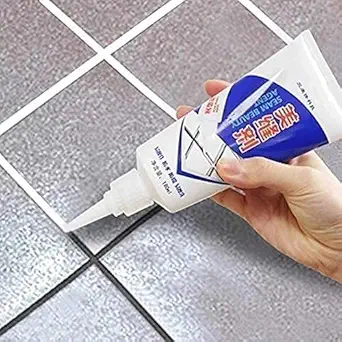 Ardith Tiles Gap Filler Waterproof Crack Grout Gap Filler Agent Water Resistant Silicone Sealant for DIY Home Sink Gaps/Grouts Repair Filler Tube Paste for Kitchen (180ml)