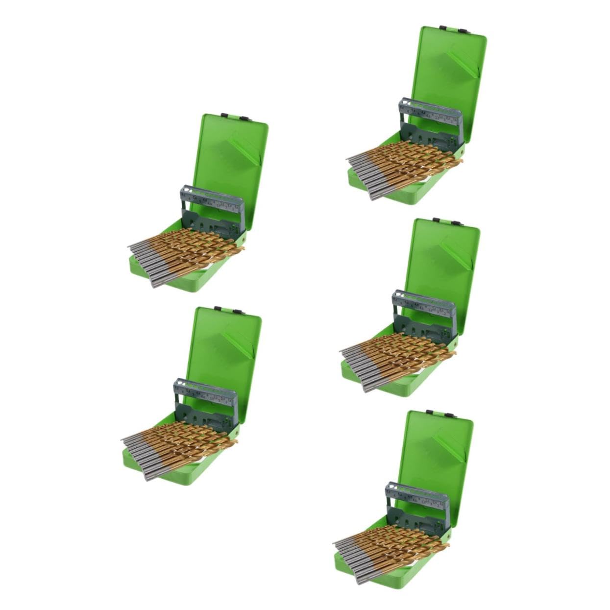UKCOCO 5juegos Brocas De Alta Para Metal y Acero Compatible Taladros Eléctricos Almacenamiento Caja Para y Taller