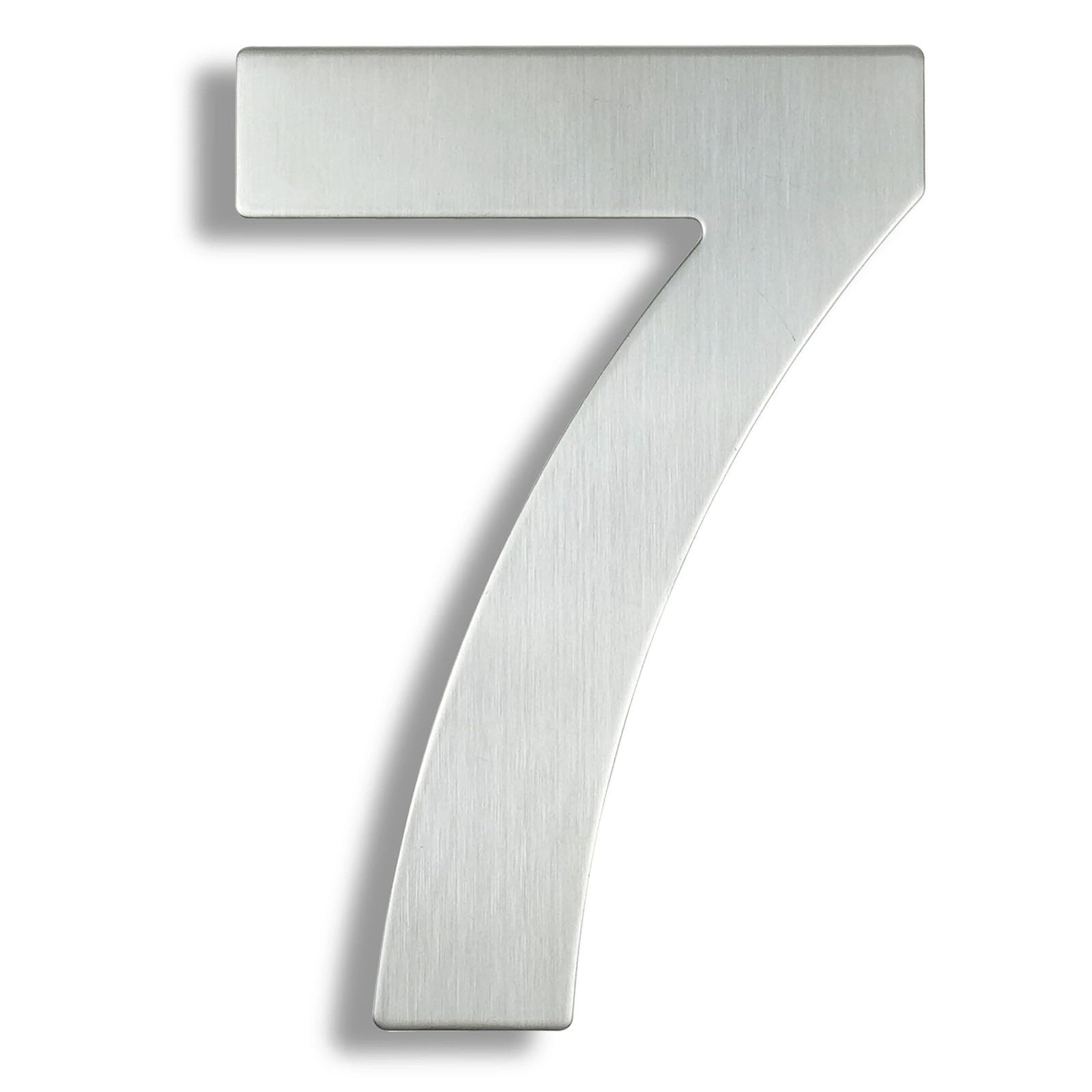 6/8/12 Inch Floating House Numbers Modern Metal Stainless Steel Door Number Silver/Black Mailbox Address Sign with Screws, for Wall Decor Apartment Garden Yard Hotel Cafe Office Street(Silver 7,12In)