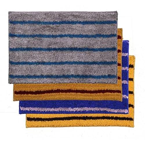 Image of Anti Skid Doormats for Home and Office Entrance Living Room and Bathroom Mats | Entrance Door Mats for Home and Office Entryway. (Pack of 4 (Line Grey-Yellow-Blue-Yellow), 16x24)