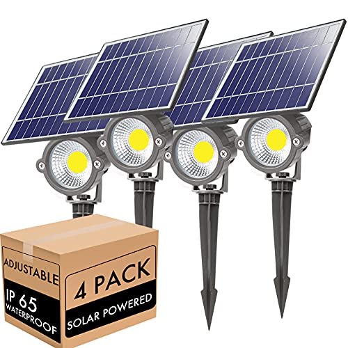 Amazing 🔥 Solar Spot Lights Outdoor, IP65 Waterproof Solar Landscape Spotlights, solar spot lights outdoor solar lights outdoor garden,Adjustable Solar Powered Wall Lights Dusk-to-Dawn for Yard, Pathway 4 Pack
