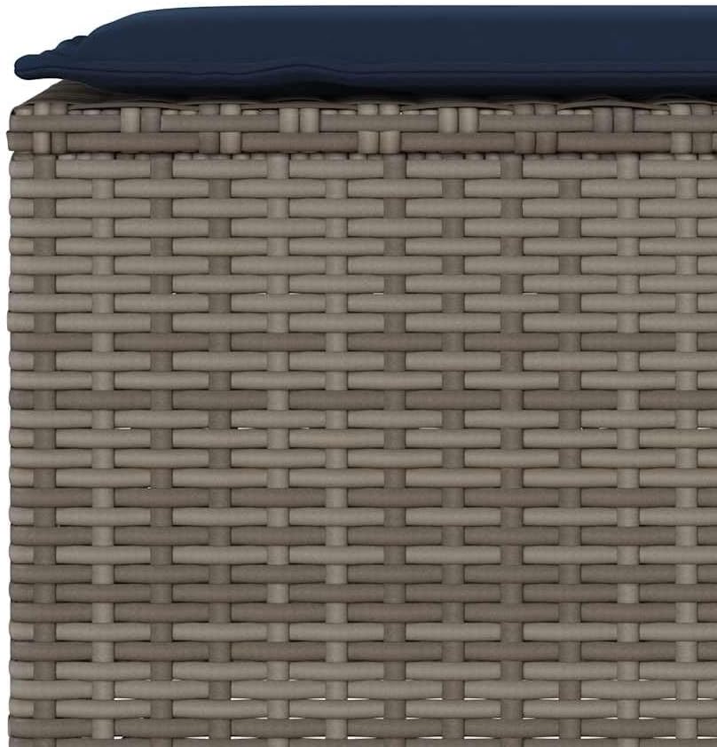 Patio Bench with Cushion Gray 43.3"x11.8"x15.9" Poly Rattan,Poly Rattan Outdoor Garden Bench with Comfortable Cushion Durable Weatherproof Sofa for Yard or Patio Patio Furniture