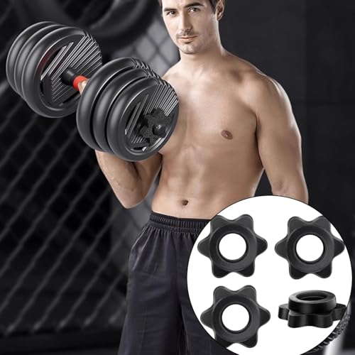 4 Pcs Dumbbell Clips,Anti-Slip Barbell Clip Bar Hexagon Nuts,Hex Nut Spin-Lock Collars Screw Clamps Dumbbells Clamp Dumbells Connecting for Gym Home Equipment Fitness Train Weight Lifting Olympic Bars - Image 5