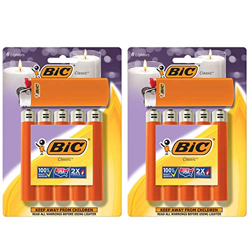 BIC Classic Maxi Pocket Lighter, Orange, 12-Pack (Packaging May Vary)