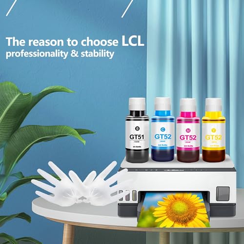 LCL Ink Bottle GT51 GT52 (4PK KCMY) Compatible for HP DeskJet GT5810 5820 5811 5821 5822 Ink Tank 118 310 311 315 318 319 410 411 415 416 418 419 HP ink tank 315 415 416 ImagePrograf TA-30 - Image 2