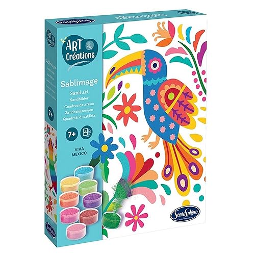 Sentosphere Sand Art Set Viva Mexico - 4 Bretter, 16 Sandfarben, 3-8 Jahre