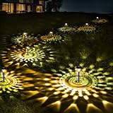 ornesign Ultra Bright Solar Lights Outdoor Waterproof 8 Pack, 100% Faster Charge Solar Lights for Outside with Vibrant Mandala Pattern, Solar Pathway Garden Lights Up to 12H Auto On/Off