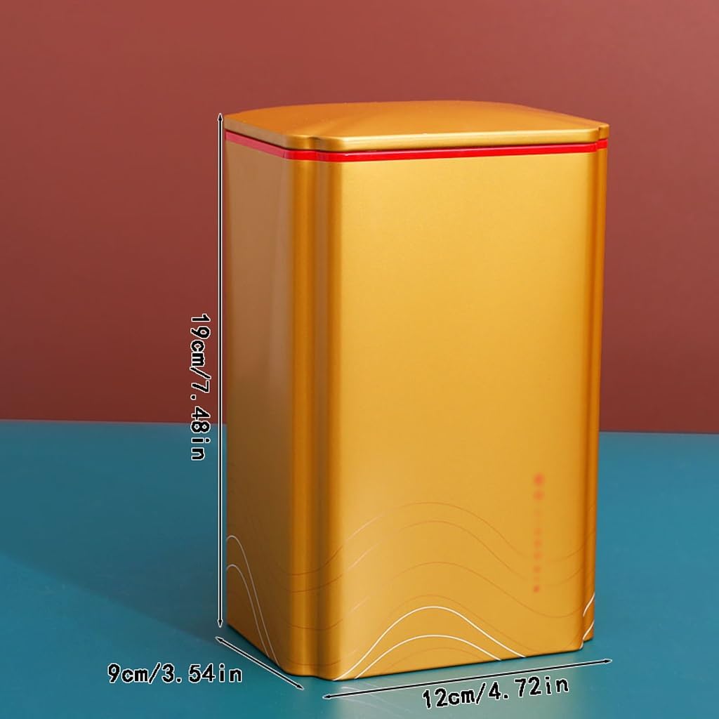 SONGCHAO Sugar Jar Chinese Tea Cans, Sealed, Tinplate, Household Storage Tea Canister(B)