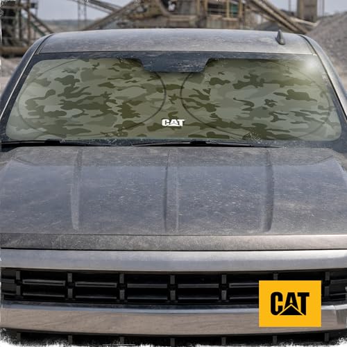 Windshield Sun Shade for GMC Sierra 1500 2014-2018, Foldable Truck Sunshade, UV Heat Blocker, Front Window Sun Shield, Interior Protection, Keeps Cab Cool, Heavy Duty Truck Accessory - Green Camo by CAT - Used condition - Image 9