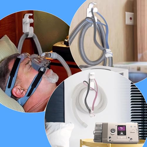 2 Stück CPAP Schlauchhalter – Wandhalterung für CPAP Geräte, stabil & wiederverwendbar, mit 2 Klebepads, verhindert Schlauchverwicklungen, kompatibles Löwenstein CPAP Zubehör, einfache Montage
