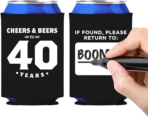 Generic Hieleras aisladas para bebidas con mangas de feliz cumpleaños y aniversario de boda para cerveza, agua, refrescos, paquete de 13 (40