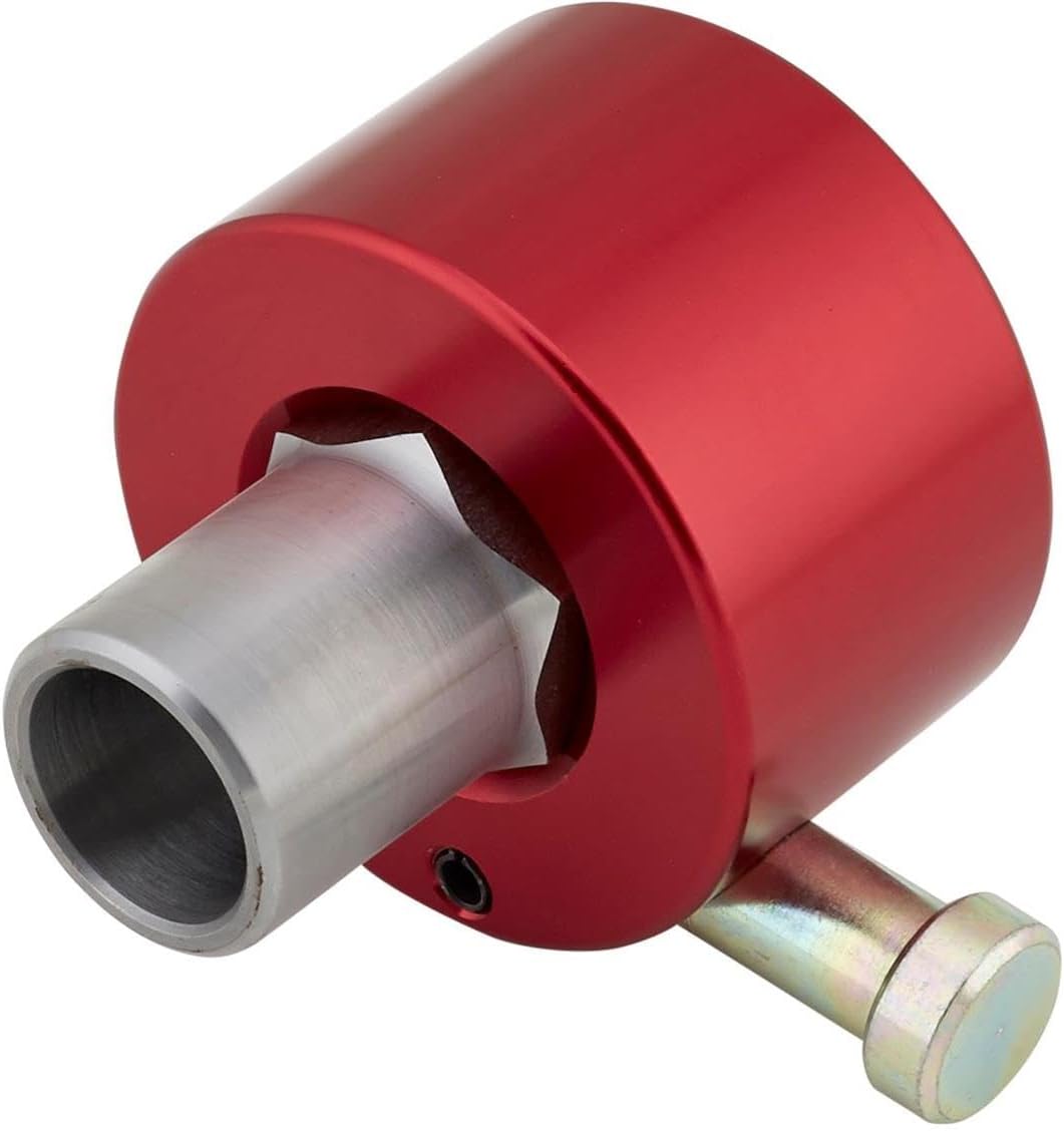 Speedway Motors Hex Steering Wheel Quick-Release Assembly with Push Button, Billet Aluminum Hub and ¾” Weld-On Steel Sleeve, Universal Fit, Anodized Finish, 2.5” Overall Length