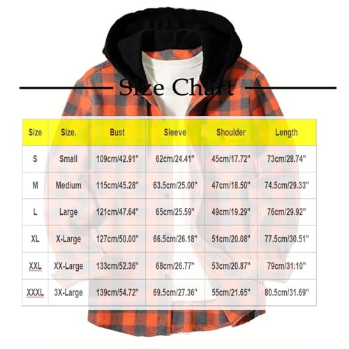 Mens Flannel Hoodies Casual Button Down Plaid Shirt Jackets Long Sleeve Stylish Hooded with Pockets2
