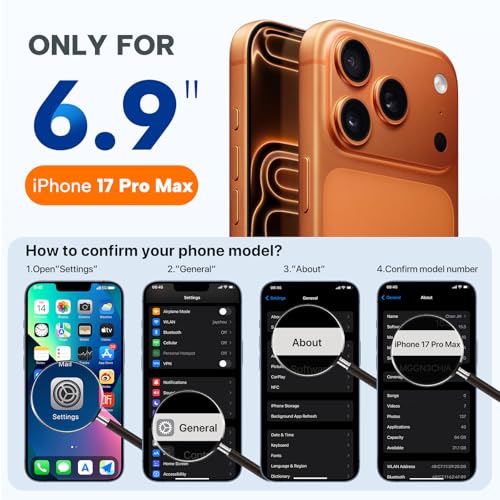 Image of Miracase Magnetic for iPhone 17 Pro Max Case, Compatible with MagSafe, Integrated Silicone Camera Control Cover, 3.0mm Thicken Shockproof Drop Protection Phone Case for 17 ProMax,Dark Black