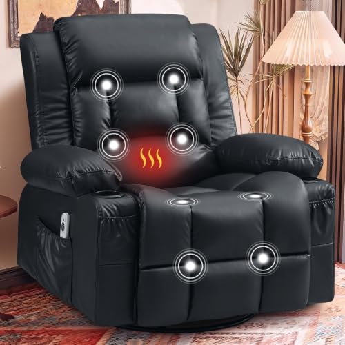 Massage Swivel Recliner Chair, Ergonomic Recliner Vibration