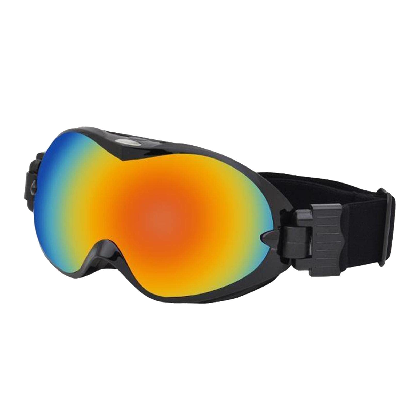 Ski Und Snowboardbrille mit Schutz, Beschlagfrei für Damen Und Herren, Helmkompatibel, Black Frame Red Lens