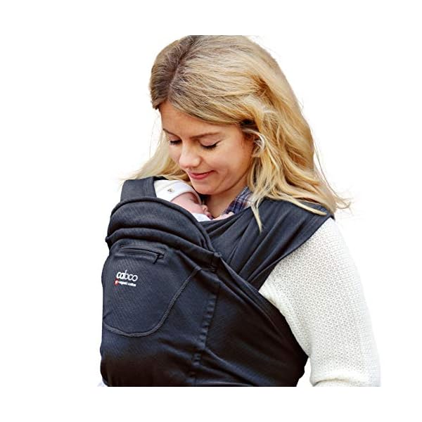 Close Caboo Mehrfach preisgekrönte Babytrage aus Bio-Baumwolle, Sleepy Wrap Babytrage mit mehreren Händen, Vorderpositionen von Neugeborenen bis zu 14,5 kg, mehrere Positionierungen, Outerspace
