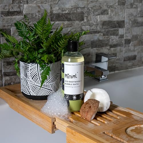 Miniml All Natural Body Wash and Bubble Bath - 500ml Moisturising Coconut Skin Eco Shower Gel Bath Soak - Vegan Friendly Hand, Face & Body High Foam Scrub - Image 3