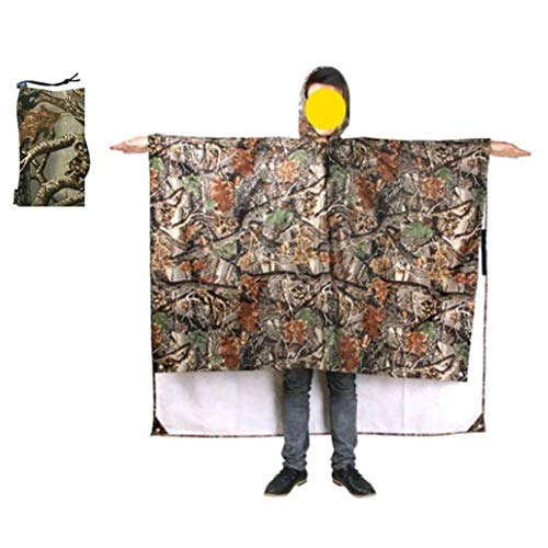 Sesame 3 In 1 Raincoat Backpack Waterproof Rain Coat With Hood Hiking Cycling Rainwear Poncho Outdoor Camping Tent Mat,Camouflage