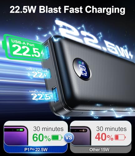 Cargador portátil 60000mAh con carga rápida USB-A y USB-C miniatura 4