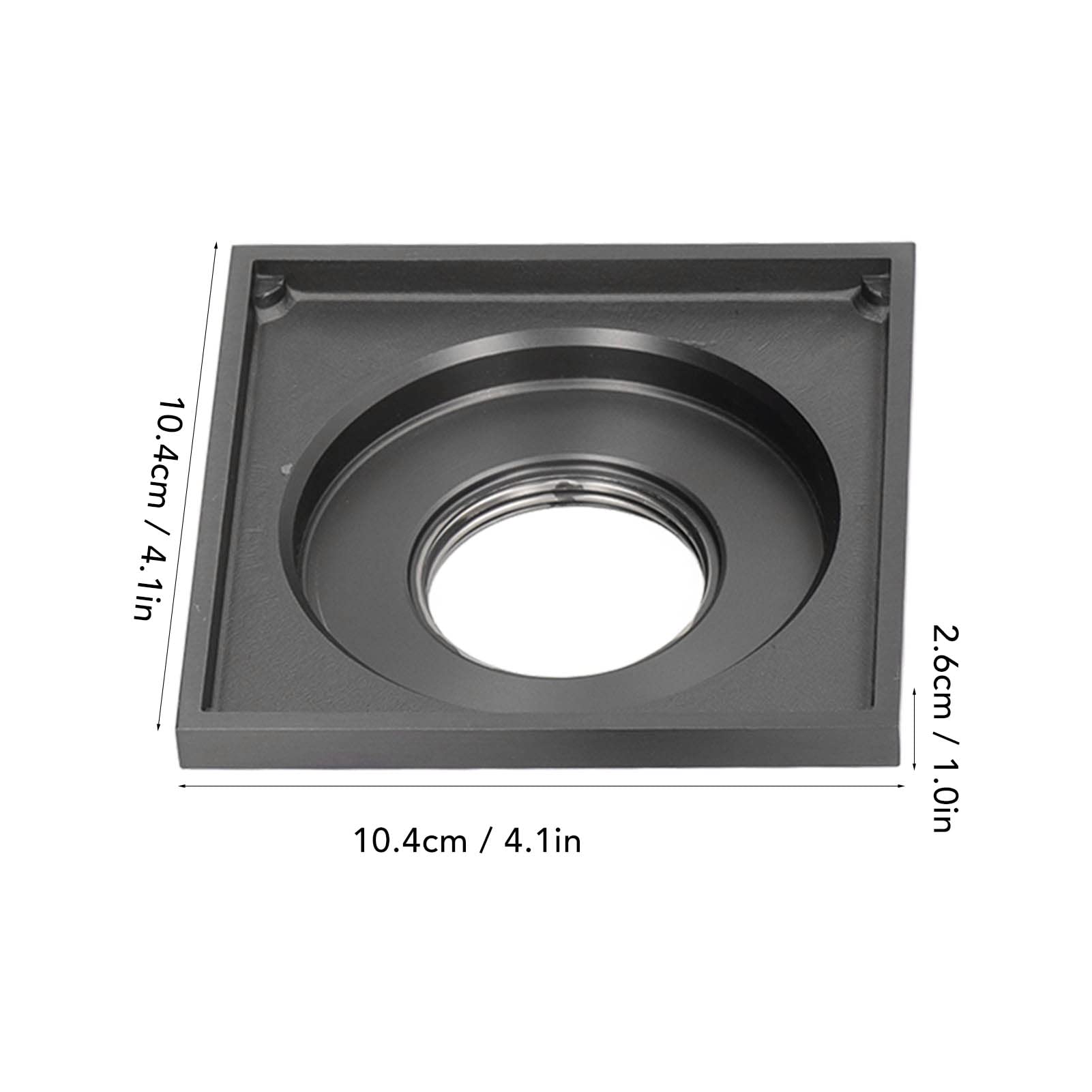Scarico a Pavimento Quadrato in Acciaio Inossidabile 10.4x10.4 cm per Doccia e Bagno, Griglia di Scarico con Sifone Integrato Antiodore e Antintasamento per Balcone Terrazzo