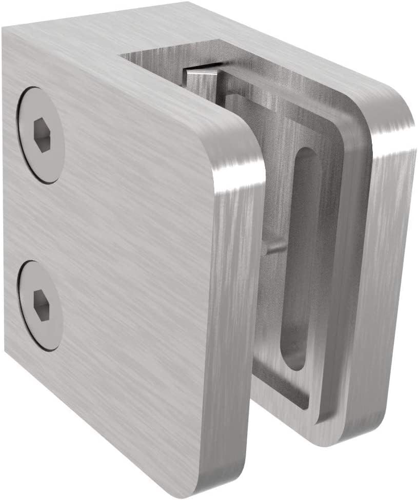 Glashalter Edelstahl 30x30 mm flach - für Vierkant