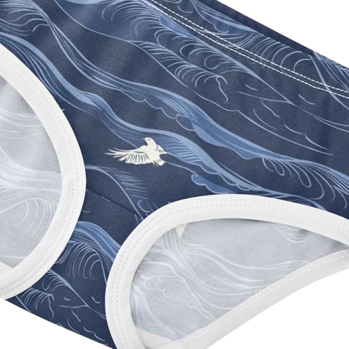 ZZKKO Night Wave Lighthouse Seagull Girls Underwear Toddler Panties for Girls Comfort Brief Size 2-8T3