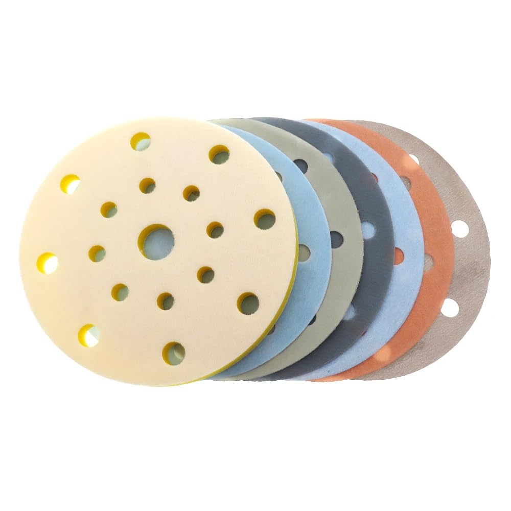 Disco De Lijado De Película De 31 Uds. De 6 Pulgadas Con Almohadilla De Interfaz Para Lijado En Seco Y Húmedo Para Limpieza Y Pulido De Madera