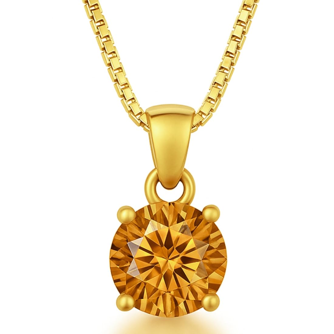 Womens Gold Necklace With Pendant Knot Shape 925 Silver Filled