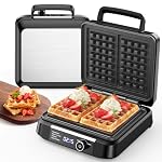 Waffle Maker, 8 Browning Levels Smart LED Digital Timer, Audible Ready Beep
