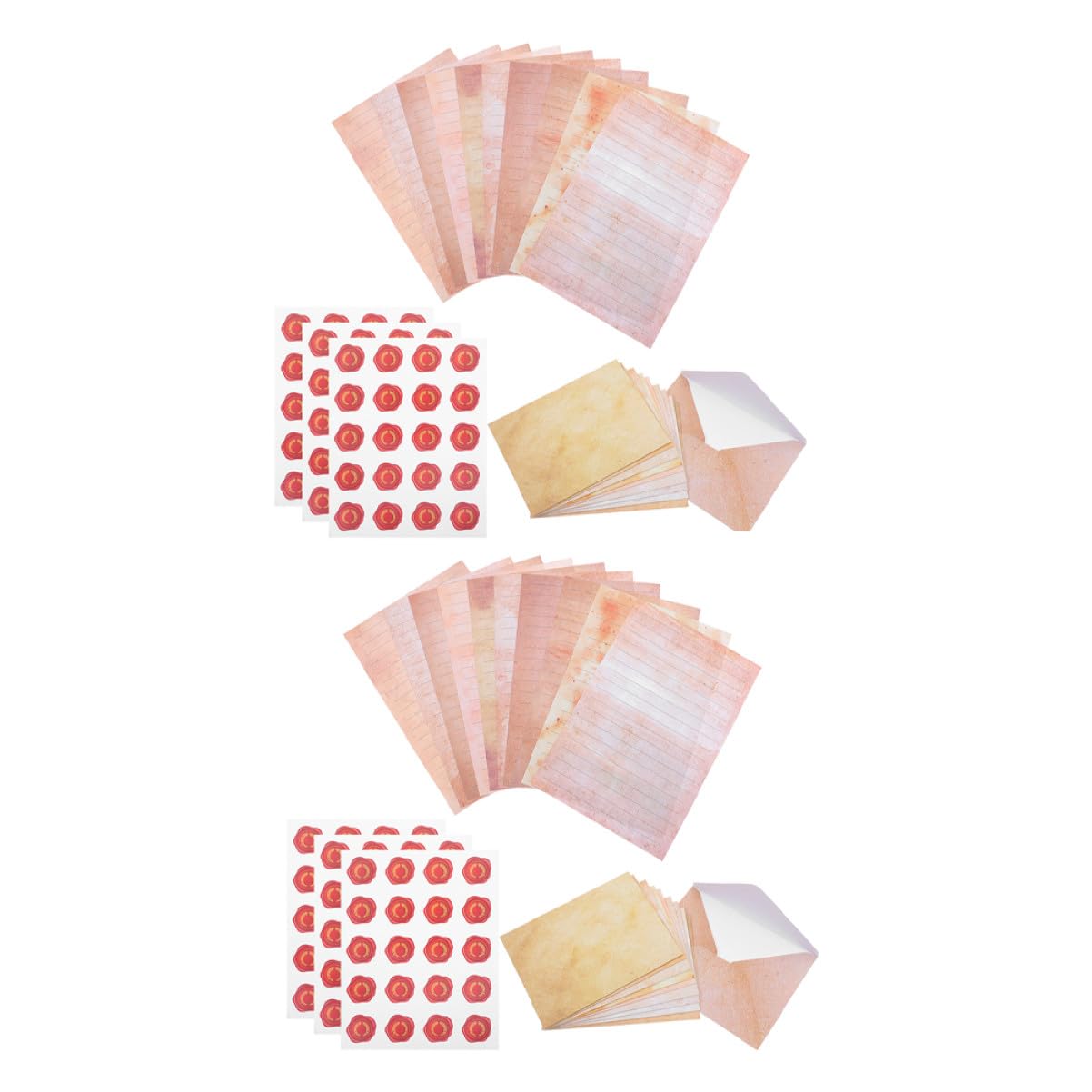 100 Sätze Vintage Briefpapier Umschlag Set Teiligem Schreibpapier Liniertes Retro Design Inklusive Aufkleber für Handgeschriebene Briefe Grußkarten und Persönliche Botschaften