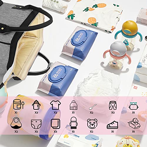 Femuar Diaper Bag Backpack Multifunction Maternity Nappy Baby Bag For Girls & Boys Large Capacity Travel Diaper Bags Black Gray #TOP1