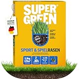 Supergreen Sport- und Spielrasen | Schnellkeimend und trockenresistent, strapazierfähige...