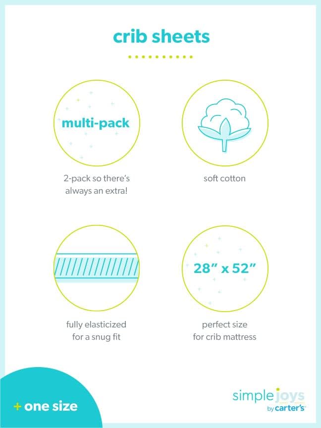 Miniatura 6 de Simple Joys by Carter's Kids Baby 2-Pack Cotton Crib Sheets