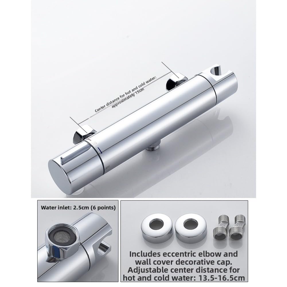 Rubinetto termostatico per doccia G3/4" in acciaio inox, per riscaldamento