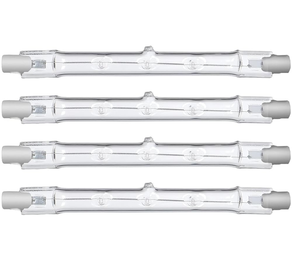 J118-200W J Type Clear Double Ended T3 Quartz Halogen Lamp 200W 120V 118MM 4-11/16"" (Pack of 4), Q200T3/L