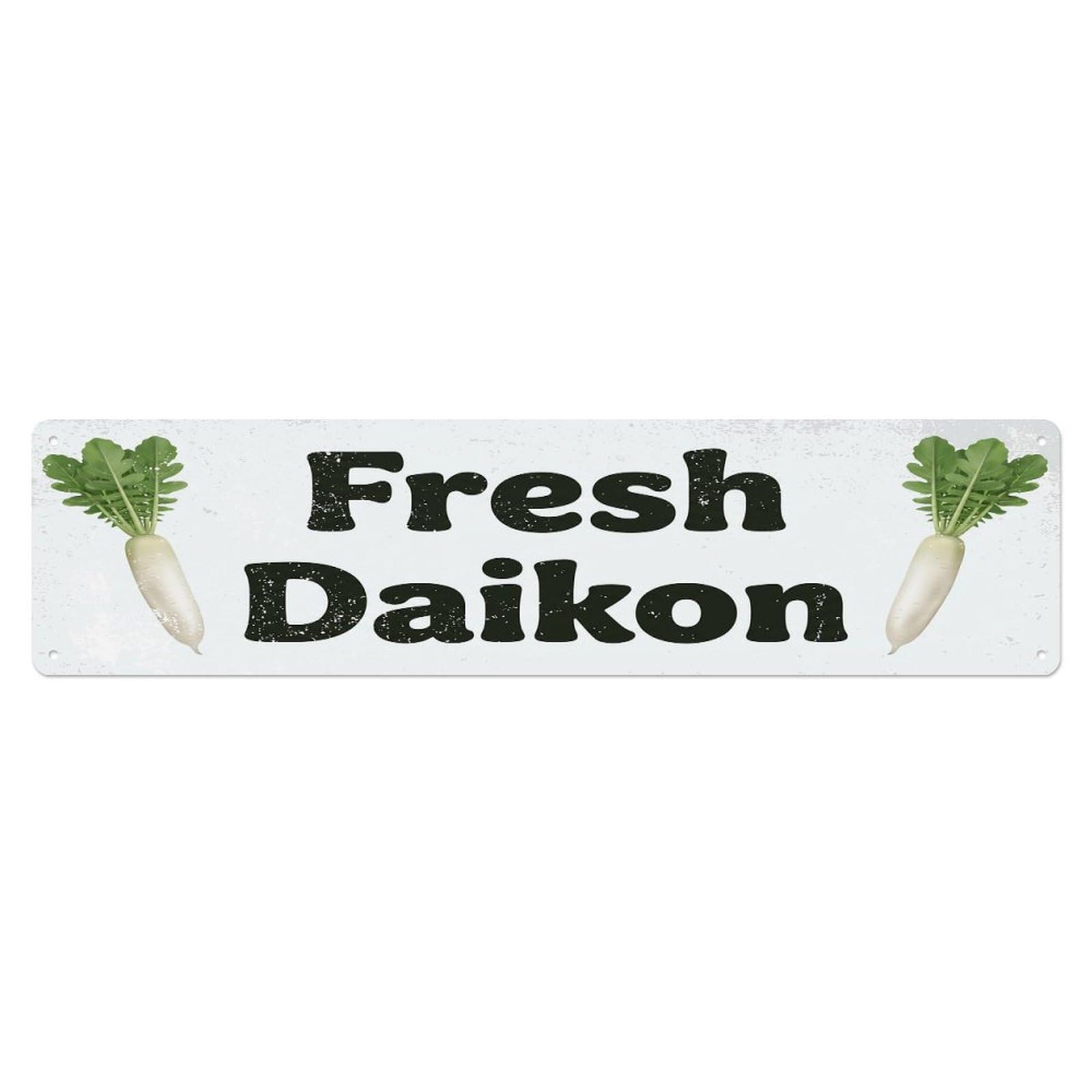 Vintage Fresh Daikon Rustic Kitchen Fruit Metal Tin Sign
