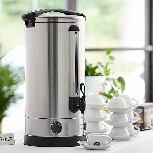 Commercial Water Boiler, 7.6 Gallon Electric Hot Water Dispenser, 196 Cup Capacity, Stainless Steel Tank, Variable Temperature Control, 1500W, Silver, 15x12x26 Inches - Thumbnail 2