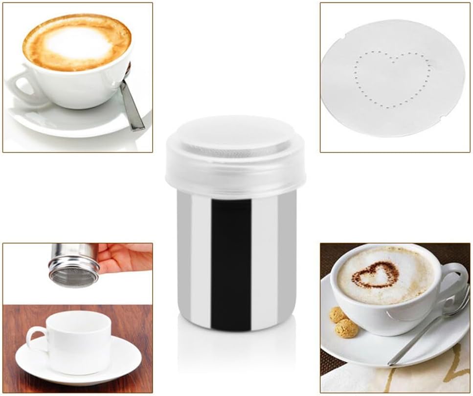 Stainless Steel Powder Shaker with Fine Mesh and Translucent Lid 2.32 Inch Spice Dredger Seasoning Jar for Baking Cooking Sugar Flour Sprinkle