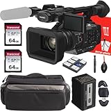 Panasonic HC-X20 4K Mobile Camcorder + 2PC 64 GB Memory + Handle Unit + Camera Carrying Case + Battery Charger + Deluxe Cleaning Kit + More (18pc Bundle)