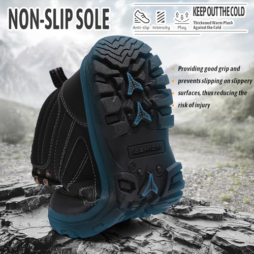 Men's Snow Boots Lightweight Waterproof Winter Boots Warm Fur Lined Shoes Casual Anti-slip Cold Weather Shoes3