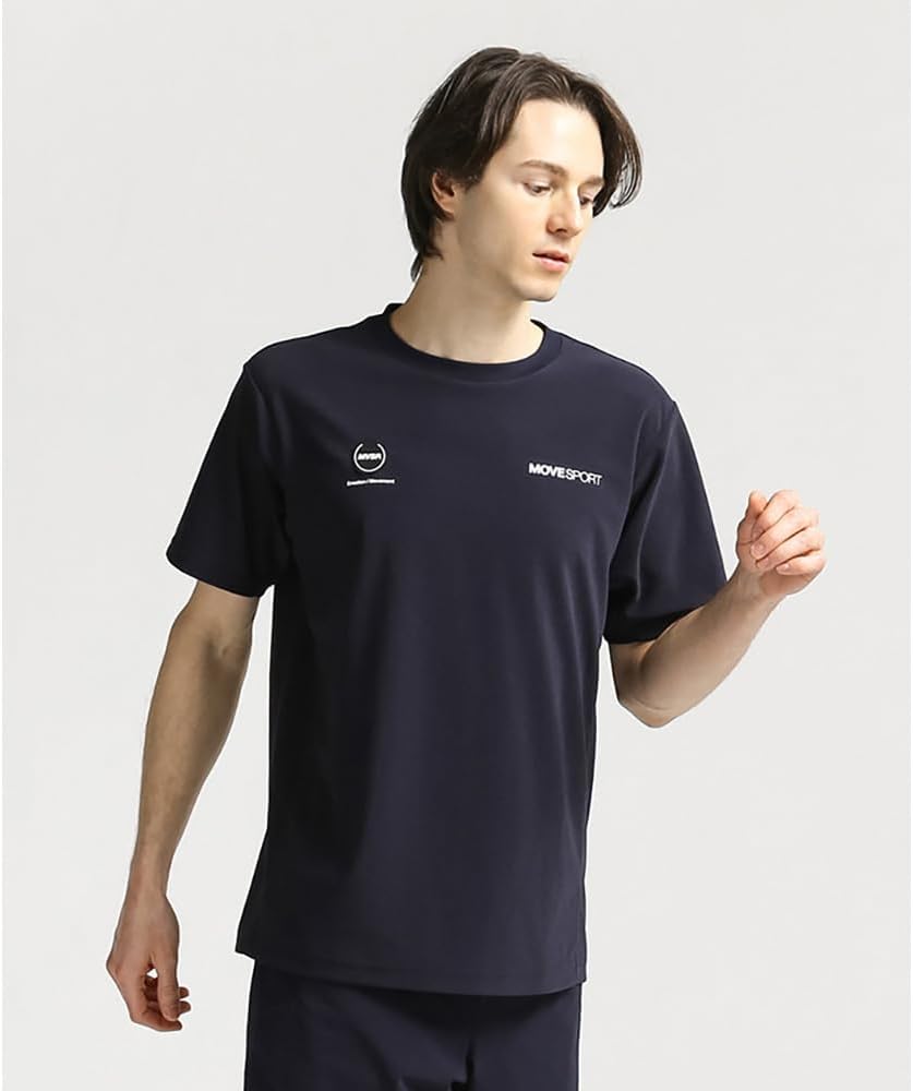 Descente Mens Short Sleeve T-Shirt, Crew Neck, Quick Drying, Stretch, Reduces Stickiness