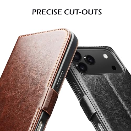 Étui cuir iPhone 17 Air marron idéal pour le bureau et vos déplacements