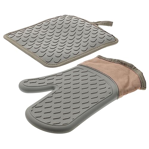 Cabilock 1 Juego Guantes aislantes Manoplas y agarraderas de de Agua Tapa utensilio manopla Cocina Accesorios Cocina Almohadilla para Sujetar ollas agarradera de Silicona algodón Grey