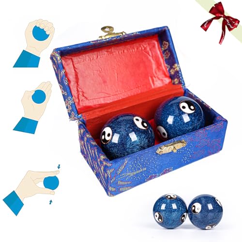 Mustools 2 Pack Yin Yang Baoding Balls | Tai Chi Balance & Hand Therapy - Adult Stress Relief Meditation Balls Boost Mindfulness Harmony for Men Women