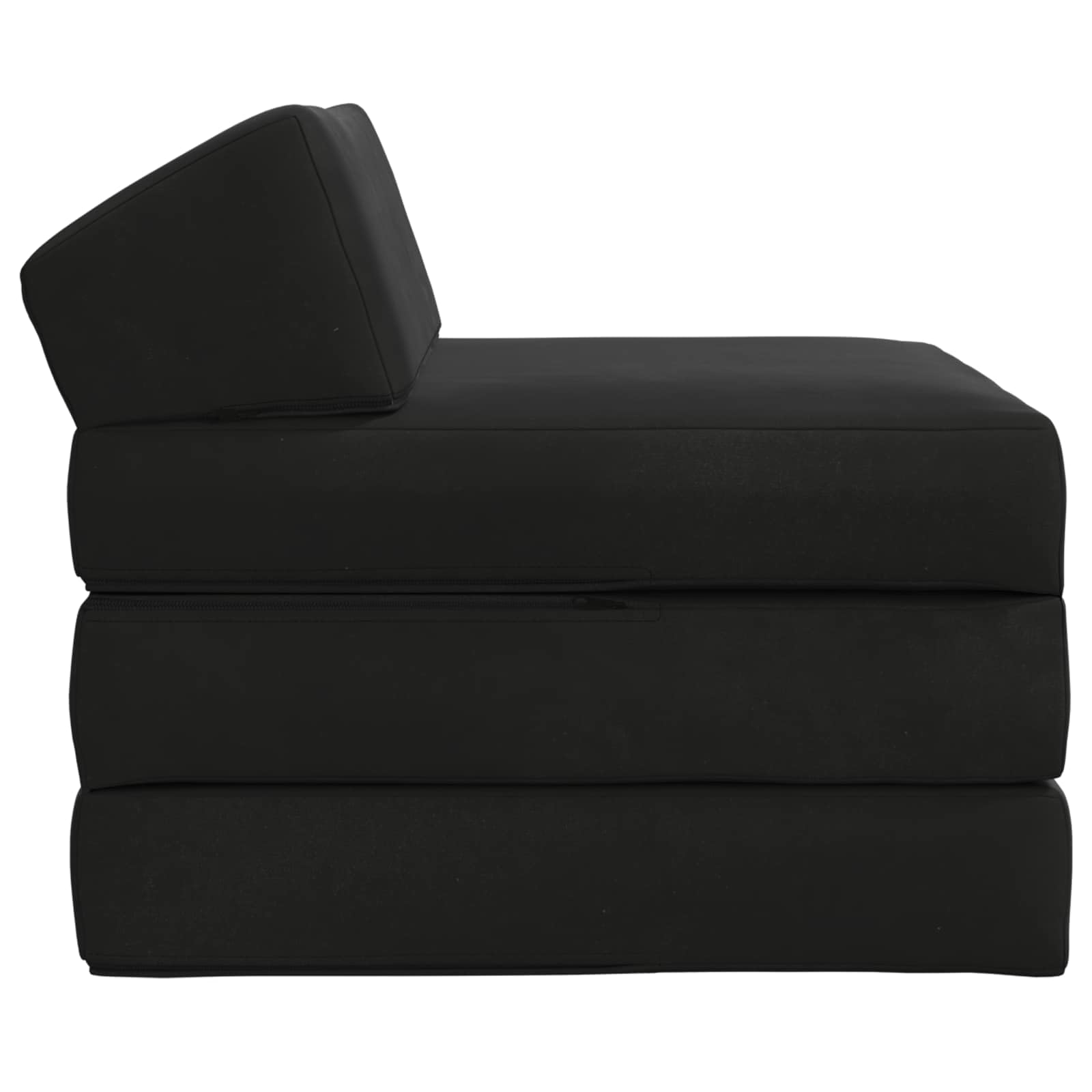 Sofa rozkładana, czarna, 200 x 70 x 10 cm, aksamitna, z funkcją spania, do salonu, pokoju gościnnego i biura, rozkładana, nowoczesny skandynawski design, trwała poszewka, elastyczne