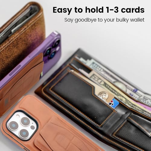 Étui en cuir iPhone 12 Pro rouge avec porte-carte et support intégré - 3