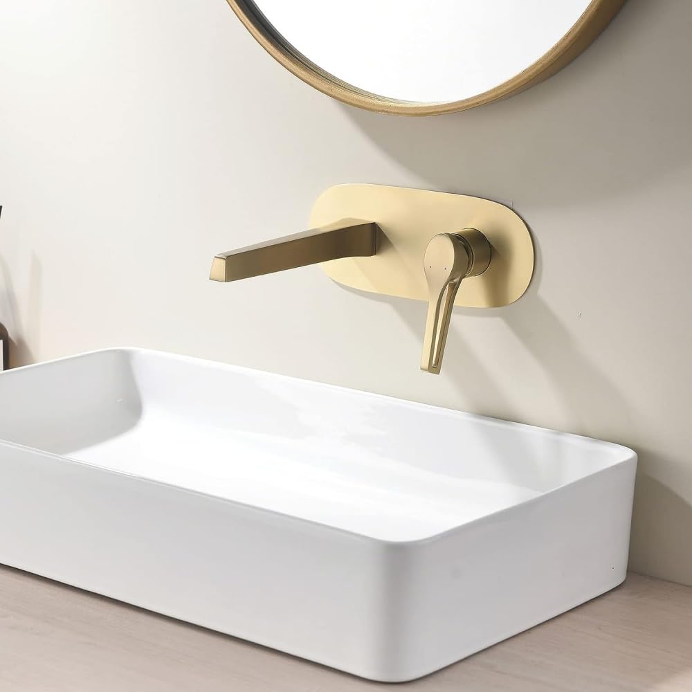 Mitigeur de lavabo à poignée unique avec jet cascade et corps en laiton